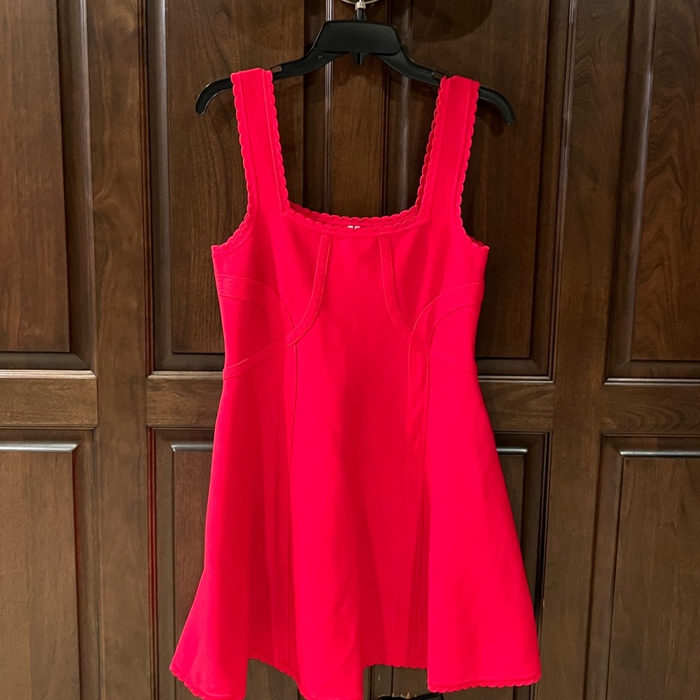 Anthropologie Red Sleeveless A-line Cocktail Dress